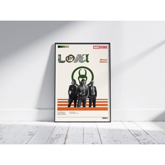 Loki Poster, Vintage Retro Art Print, Wall Art Print, Minimalist Marvel Print