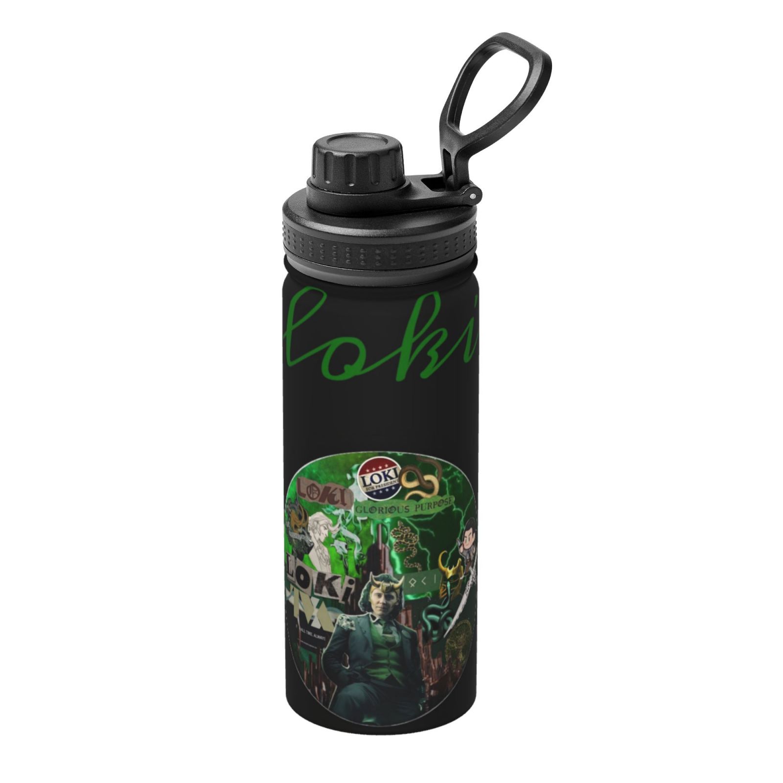 Loki Sports Insulated Canteen Water Bottle for Adults Kids, Funny Loki