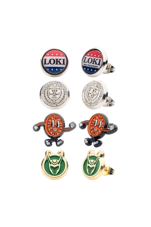 Loki Stud Earrings 4-Pair-Pack