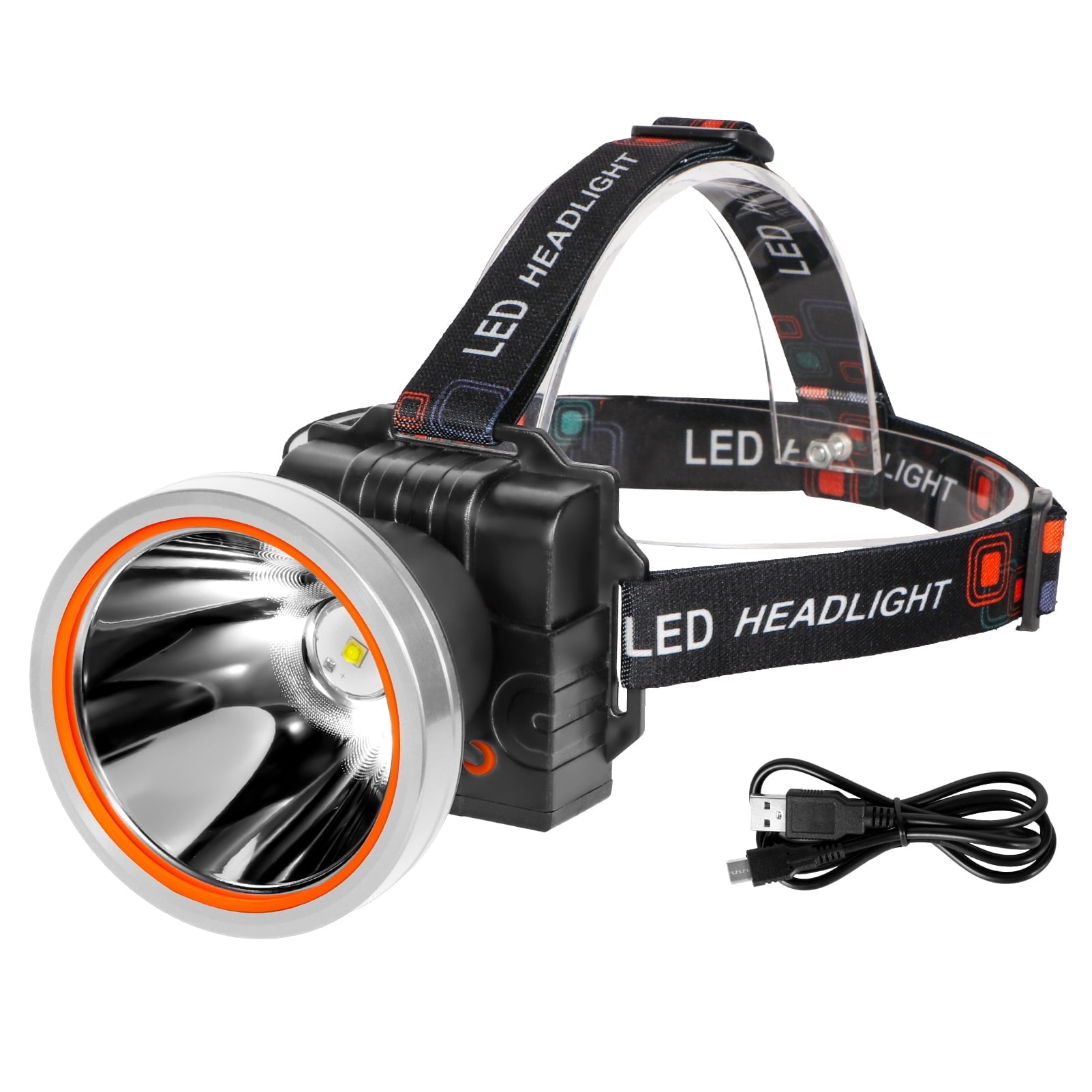 Hunting Friends Ultra-Bright LED Headlamp,High Lumen Rechargeable and Waterproof Headlight with Adjustable Headband for Night Work and Outdoor Use