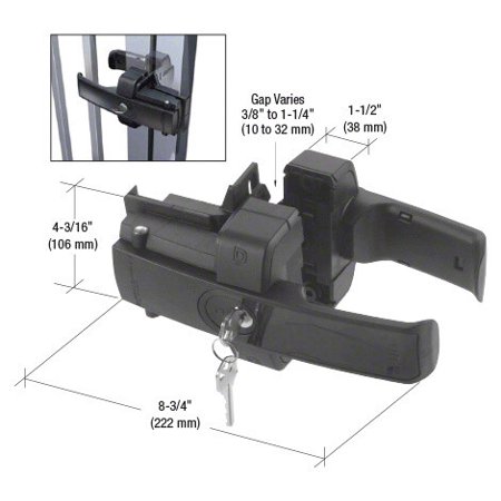Lokk-Latch Black Magnetic Gate Lock, Dual Rekeyable Lock, Heavy-Duty Outdoor Use