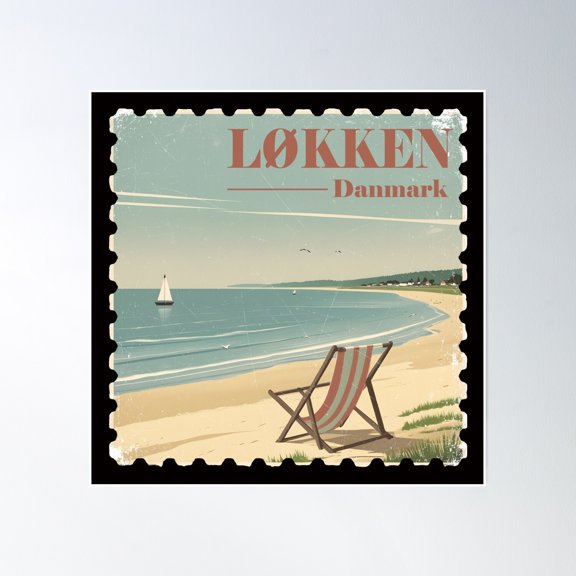 Lokken Lokken Denmark Poster Wall Art, Modern Wall Decor, 30x30 UNFRAMED