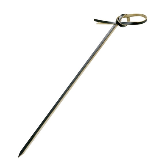 "Loko" Black Looped and Knotted Bamboo Pick Skewer Case of 100, PacknWood - Biodegradable Wooden Sticks for Appetizers, Drinks Accessories 5.91" PK209BBLOKO15