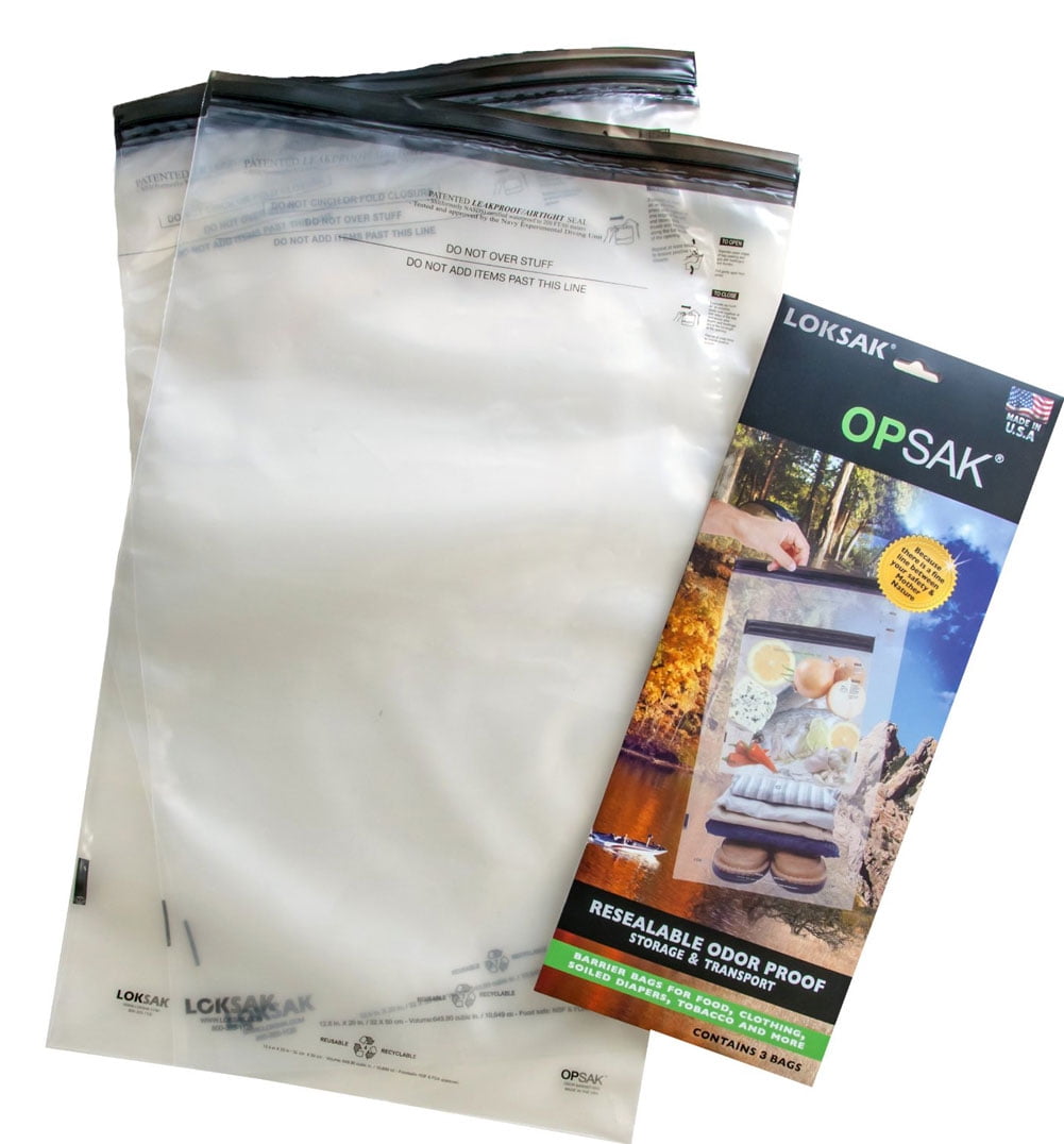 Loksak Opsak Resealable Odor Proof Storage Bags (2 Pack) 28" x 20"