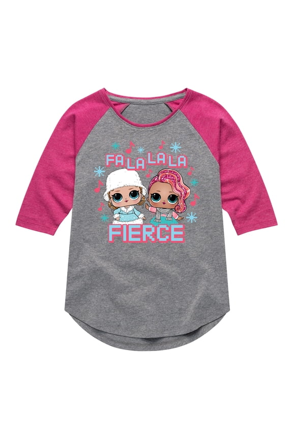 Lol Surprise! - Fa La La La Fierce - Toddler & Youth Girls Raglan Graphic T-Shirt
