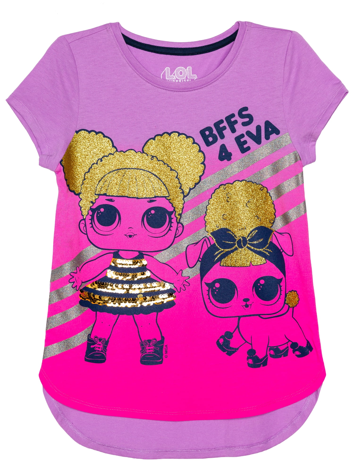 Lol Surprise Girls 4-16 Short Sleeve Graphic BFF Tee