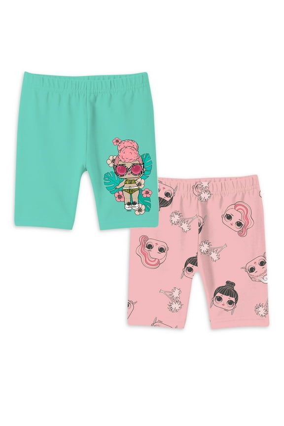 Lol Surprise Girls Bike Shorts, 2-Pack, Sizes 4-16