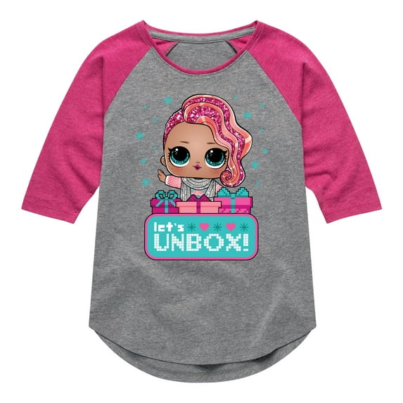 Lol Surprise! - Lets Unbox - Toddler & Youth Girls Raglan Graphic T-Shirt