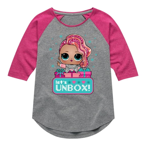 Lol Surprise! - Lets Unbox - Toddler & Youth Girls Raglan Graphic T-Shirt