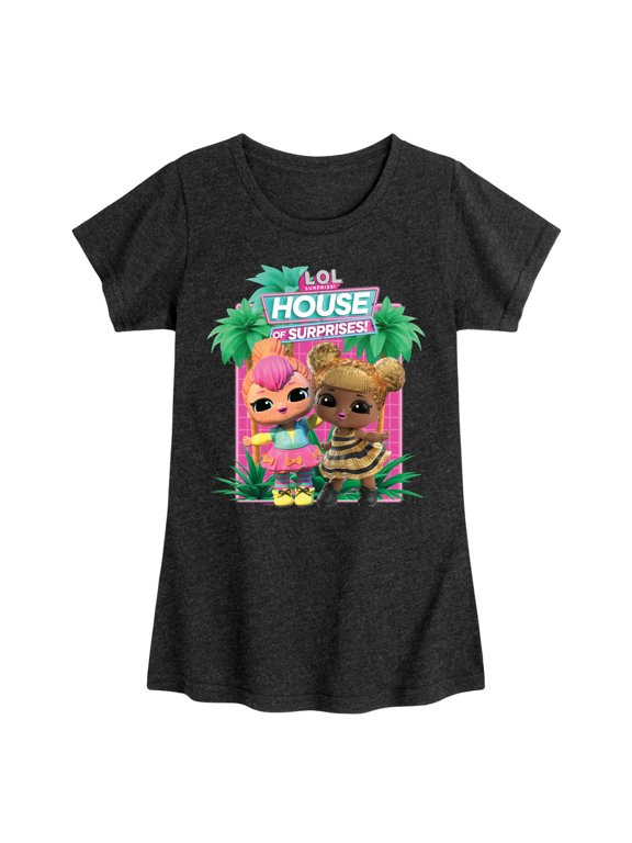 - Lol Hos Palm Trees - Toddler & Youth Girls Short Sleeve Graphic T-Shirt