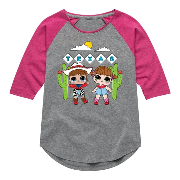 Lol Surprise! - Texas - Toddler & Youth Girls Raglan Graphic T-Shirt