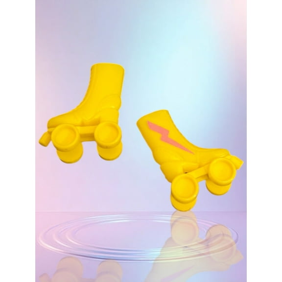 Lol Surprise doll OMG Bartz 1980s California Pair of Yellow Roller Skates/Pink Lightning Bolt