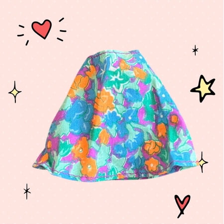 Lol Surprise doll OMG Bartz 1988 Weekend Collection Floral Print MIDI Skirt Orange Blue