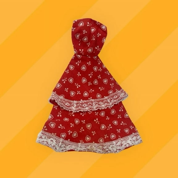 Lol Surprise doll OMG Bartz Doll Clothing Red Two Tier Strapless Heart Dress Valentines Day Lace