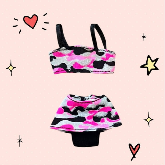 Lol Surprise doll OMG Bartz Doll My Scene Fashion Fever Pink Black Camouflage Skirted Bikini Swimwear