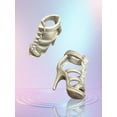 thumbnail image 1 of Lol Surprise doll OMG Bartz Doll Shoes FASHIONISTAS Silver High Heel Gummy Fashion Perk Toe, 1 of 1