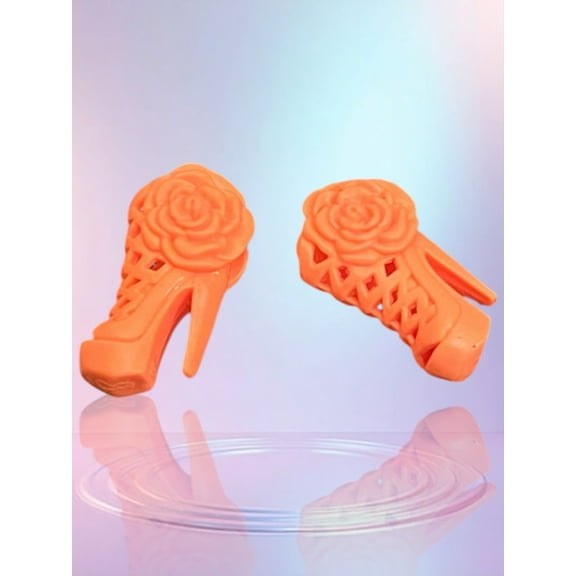Lol Surprise doll OMG Bartz Doll Spiked High Heel Shoes Orange Coral Lattice Roses Flowers Heels