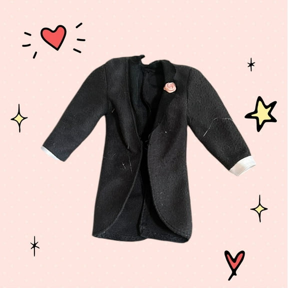 Lol Surprise doll OMG Bartz Ken Suit Jacket Black Formal Wedding Groom Pink Rose Cute Doll