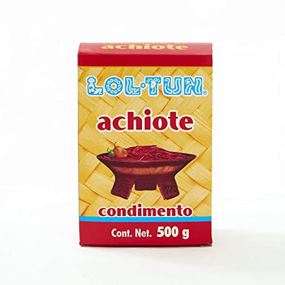 Lol-Tun Achiote Condimento - Box of 500 gr. Natural, Non GMO, Based of Annatto Seeds. Made in Mexico, Perfect for Adding Color and a Mild Flavor in the Soup, Stews and Meats (3 Pack) - image 1 of 9