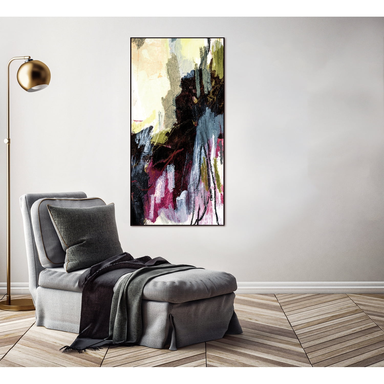 Lola 49"x25" Multicolor Abstract Canvas Wall Art