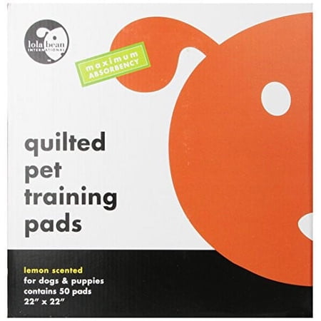 Lola Bean Quilted Pet Training Pads 50 Pads 22"x22", Lemon