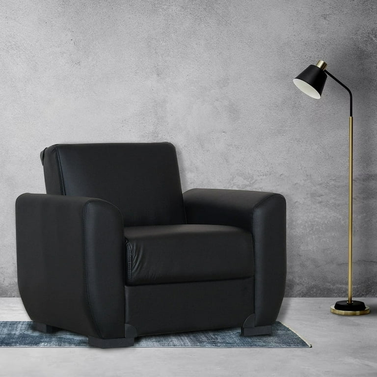 Black leather chair discount walmart