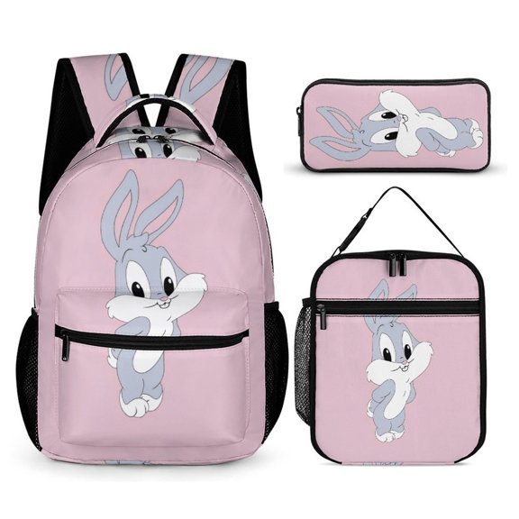 Lola Bunny Three-Piece Backpack Set: Includes A High-Quality Backpack Lunch Bag And Pencil Case One size