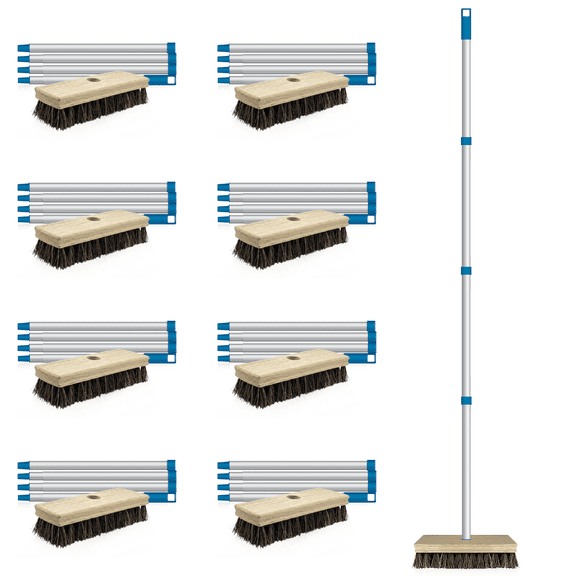 Lola Products Deck Scrub Brush, 9" x 3.5" Wide, Palmyra & PVC Bristles, 1 Count