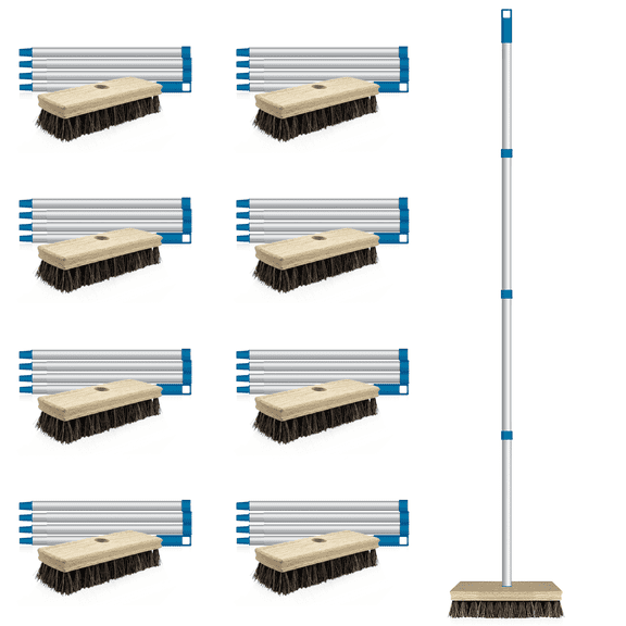 Lola Products Deck Scrub Brush, 9" x 3.5" Wide, Palmyra & PVC Bristles, 1 Count
