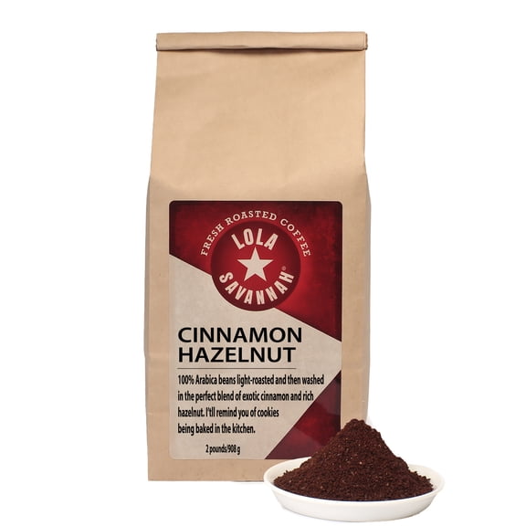 Lola Savannah Cinnamon Hazelnut Ground Coffee - Caffeinated 2lb Bag
