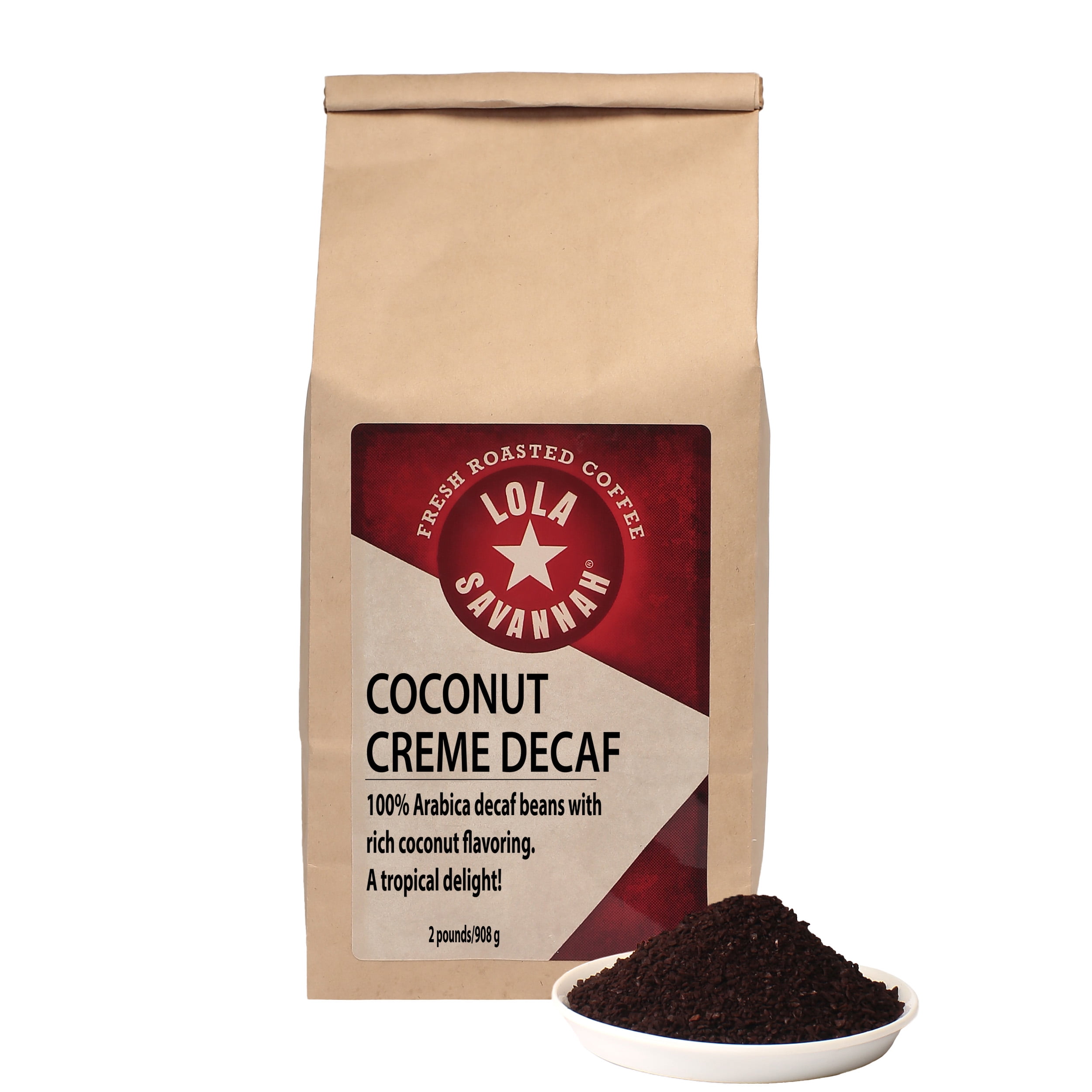 Lola Savannah Coconut Crème Ground Coffee - Decaf 2lb Bag