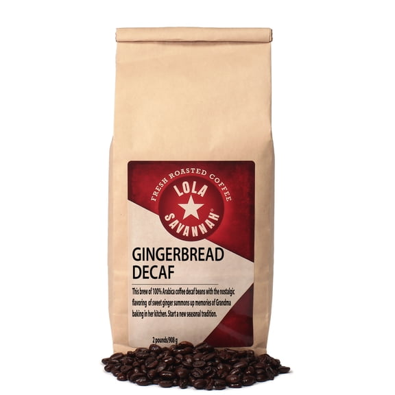 Lola Savannah Gingerbread Whole Bean Coffee - Decaf 2lb Bag