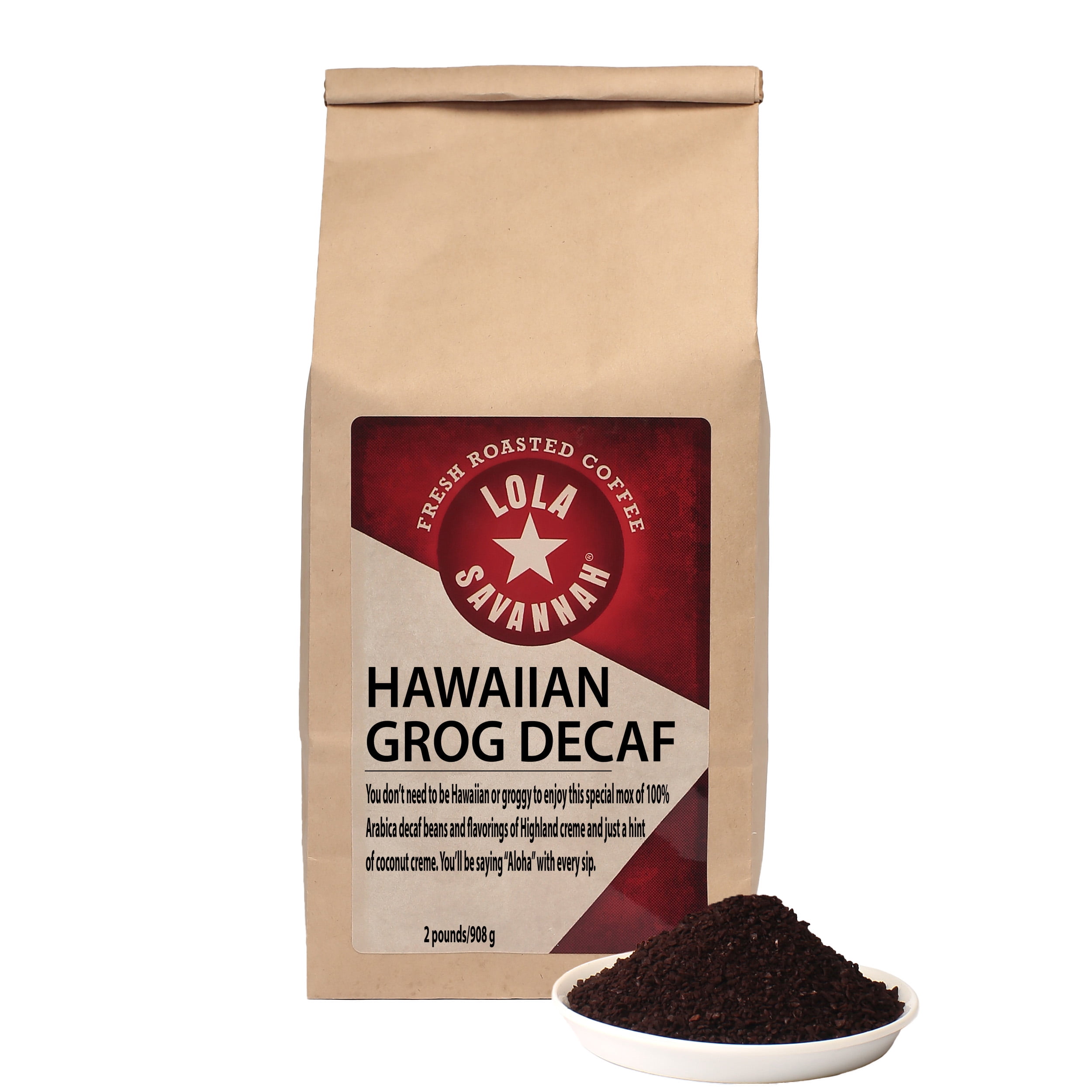 Lola Savannah Hawaiian Grog Ground Coffee - Decaf 2lb Bag - Walmart.com