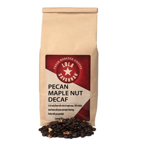 Lola Savannah Pecan Maple Nut Flavored Whole Bean Coffee - Decaf 2lb Bag