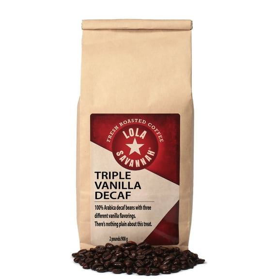 Lola Savannah Triple Vanilla Whole Bean Coffee - Decaf 2lb Bag