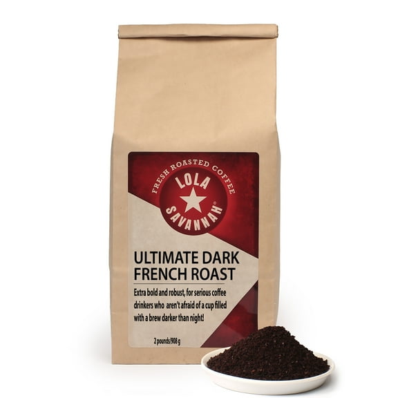 Lola Savannah Ultimate Dark French Roast Ground Coffee - Caffeinated 2lb Bag