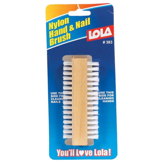 LOLA Hand & Nail Cleaning Brush, Dual-Sided - Soft & Stiff Sides, Solid Wood Block, - 1 Pack