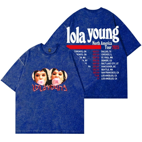 Lola Young 2025 Tour Wash T-Shirts HipHop Streetwear Women Men Cotton Short Sleeve Tee