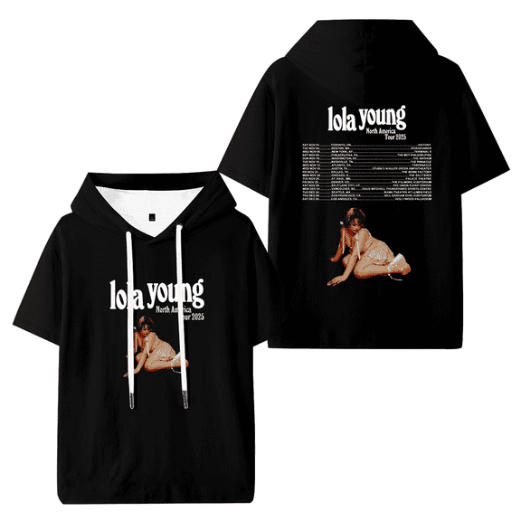 Lola Young North America Tour 2025 Hooded T-shirt Women Men Short Sleeve Tee Casual Fashion Tops