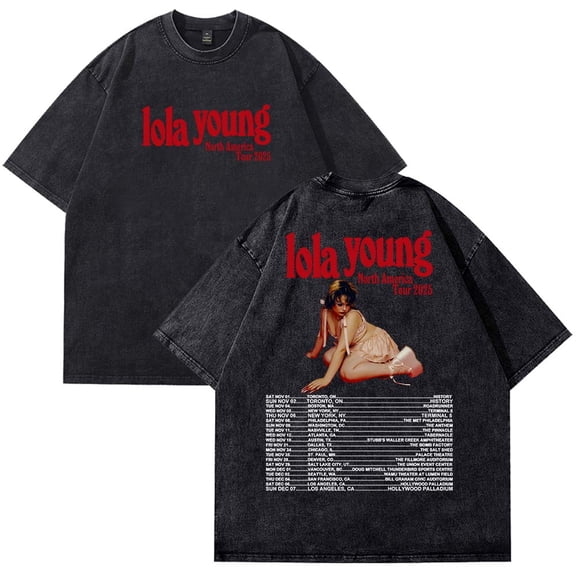 Lola Young North America Tour 2025 T-Shirt Cotton Wash Tee Women Men Short Sleeve Crewneck Tee