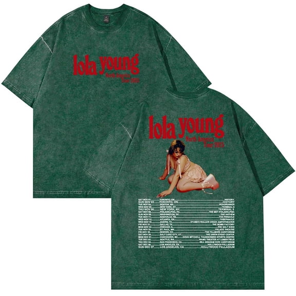 Lola Young North America Tour 2025 T-Shirt Cotton Wash Tee Women Men Short Sleeve Crewneck Tee