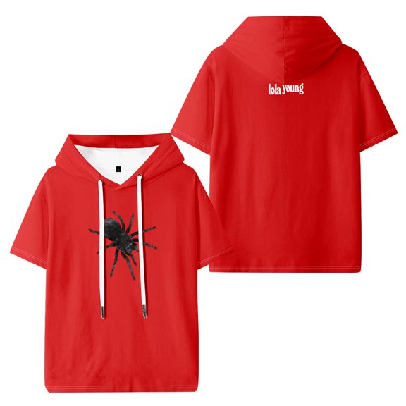 Lola Young Spiders Hooded T-Shirts Women Men Short Sleeve Tee Casual Fashion Clothes