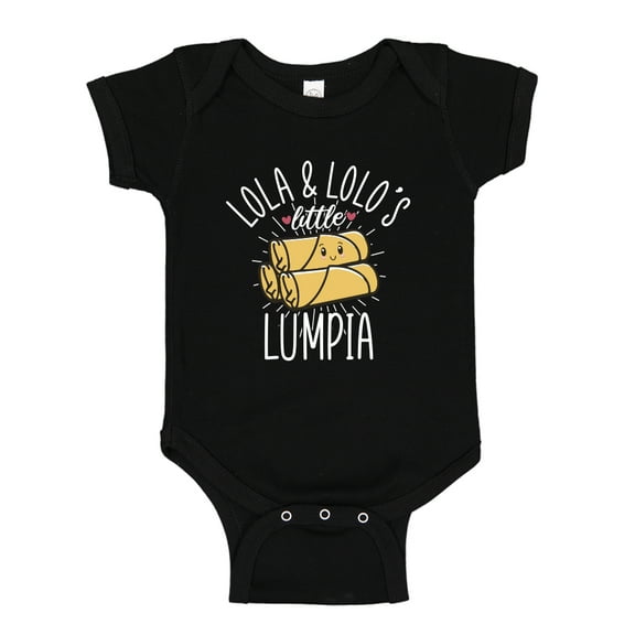 Lola and Lolo's Little Lumpia Baby Bodysuit One Piece 12 mo Black