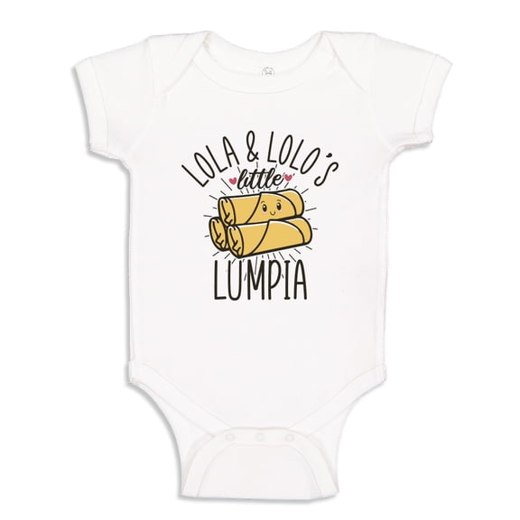 Lola and Lolo's Little Lumpia Baby Bodysuit One Piece 6 mo White