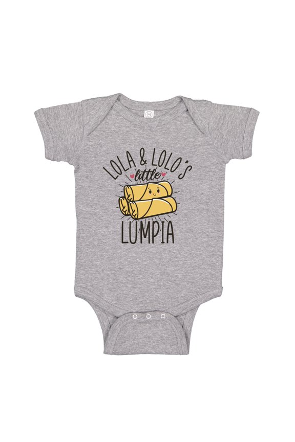 Lola and Lolo's Little Lumpia Baby Bodysuit One Piece NB Athletic Heather
