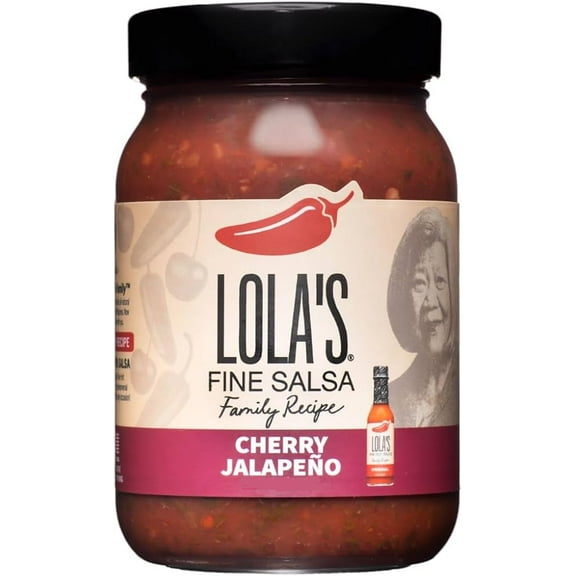 Lola's Fine Hot Sauce Cherry Jalapeo Salsa - Sweet & Slightly Spicy | Fresh Tomato, Cherry & Jalapeo Blend | Flavorful & Versatile, 32oz Jar