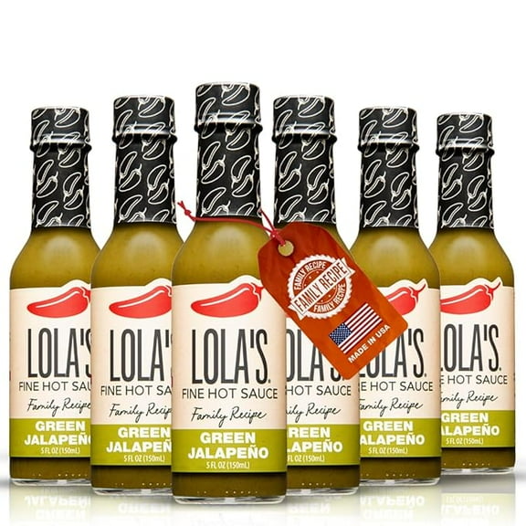 Lola's Fine Hot Sauce - Green Jalapeno & Serrano - 6 Pack Bundle