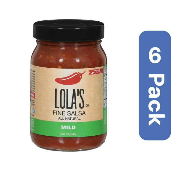 Lola's Fine Hot Sauce Salsa Mild 16 oz (Pack of 6)