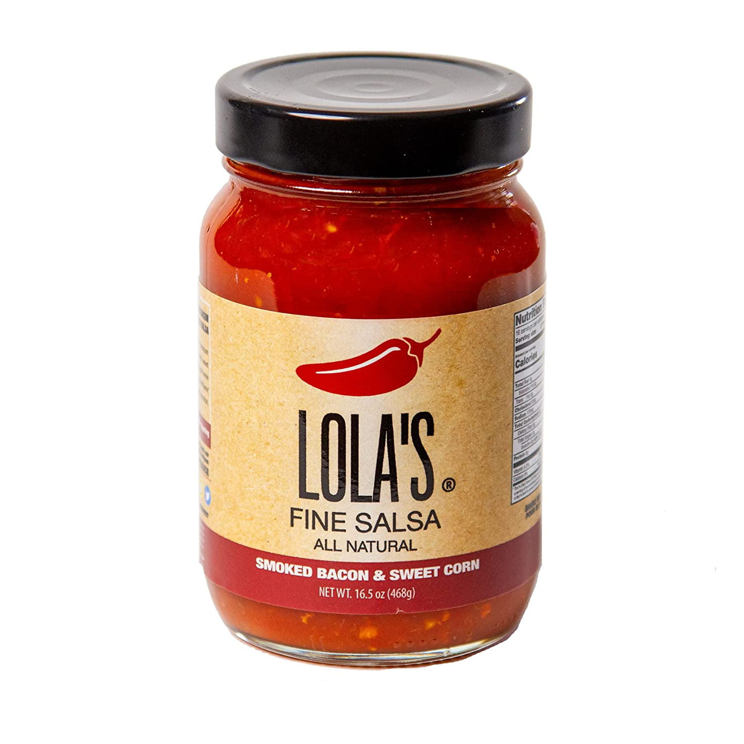 Lola's Fine Hot Sauce - Smoked Bacon & Sweet Corn Fine Salsa | All-Natural, Gluten-Free, Non-GMO, Plant-Based, Keto, Low Sodium | Created with Berkwood Farms Bacon and Midwest Sweet Corn Pack Of 6