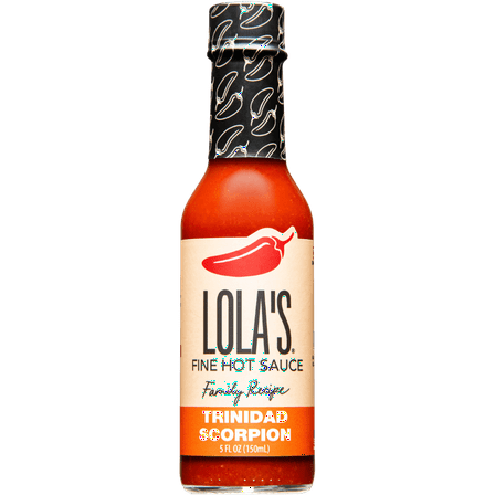 Lola's Fine Hot Sauce - Trinidad Scorpion 5 fl oz (All Natural, Gluten Free , Vegan & Keto Diet Friendly)
